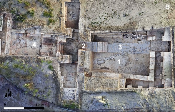 Vista aérea del edificio del yacimiento de Casas del Turuñuelo de Guareña, en Badajoz, donde han sido hallados los restos animales. Imagen: Construyendo Tarteso Vista aérea del edificio del yacimiento de Casas del Turuñuelo de Guareña, en Badajoz, donde han sido hallados los restos animales. Imagen: Construyendo Tarteso