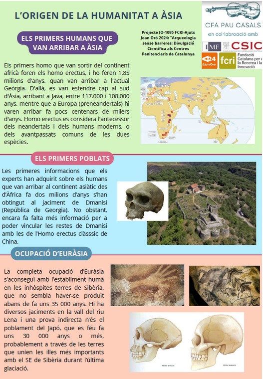 un dels pòsters científics sobre les primeres evidències humanes als diferents continents. un dels pòsters científics sobre les primeres evidències humanes als diferents continents.