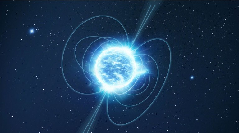 Representació artística d'una estrella de neutrons. Crèdits: ESA.